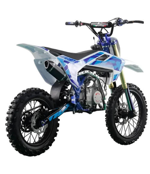 Pit Bike NCX SXR Evolution 140cc 17/14 - Colore Bianco/Celeste  - Vista Frontale Sinistra