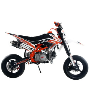 Pit Bike NCX Vyper 140 12/12 Supermotard - Colore Bianco/Arancio - Vista Laterale Destra