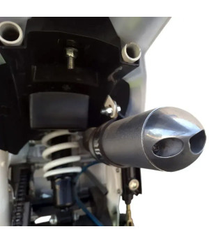 Pit Bike NCX Thor 125 10/10 Motard 4 Marce Semiauto Telaio 14" - Dettaglio del Terminale di Scarico