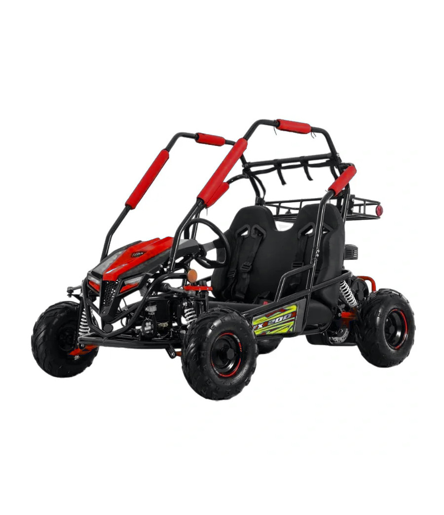Buggy NCX FX Easy 200cc - Colore Nero-Rosso - Vista Frontale Sinistra