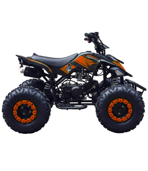 Quad ATV Raptor 110cc - Colore Arancione - Vista Frontale Sinistra