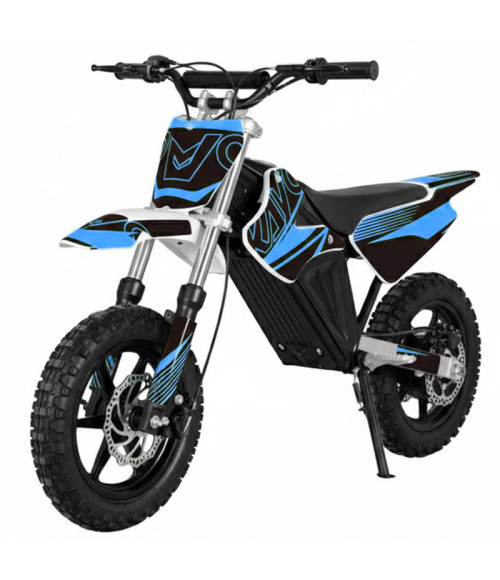 Mini Cross Elettrica Kayo E-Kmb 800W 10/10 - Colore Blu - Vista Frontale Sinistra