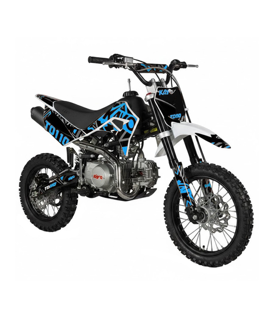 Pit Bike Kayo 110cc Auto 14/12 TSD 110 - Colore Blu - Vista Frontale Destra