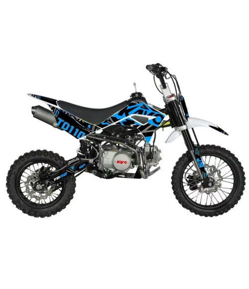 Pit Bike Kayo 110cc Auto 14/12 TSD 110 - Colore Blu - Vista Frontale Destra