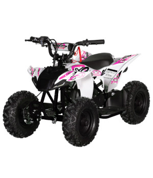 Mini Quad Kayo A50 50cc Ruote 6" XL - Colore Rosa - Vista Frontale Sinistra