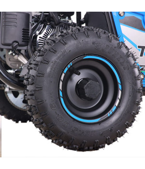 Buggy Ztech GK 100 125cc Ruota 6" Automatico - Colore Blu - Dettaglio Pneumatici Junkai da 6 Pollici