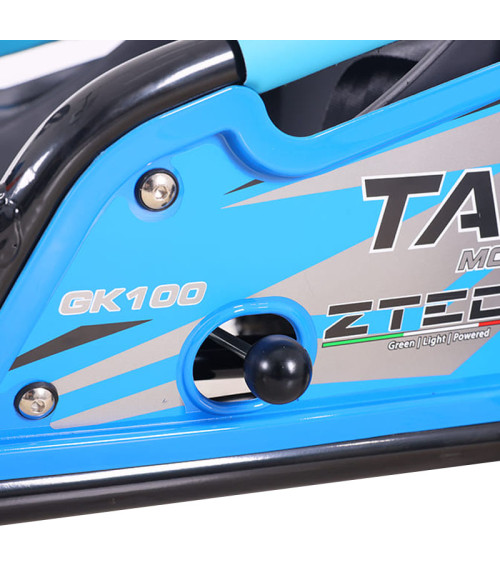 Buggy Ztech GK 100 125cc Ruota 6" Automatico - Colore Blu - Vista Frontale Sinistra