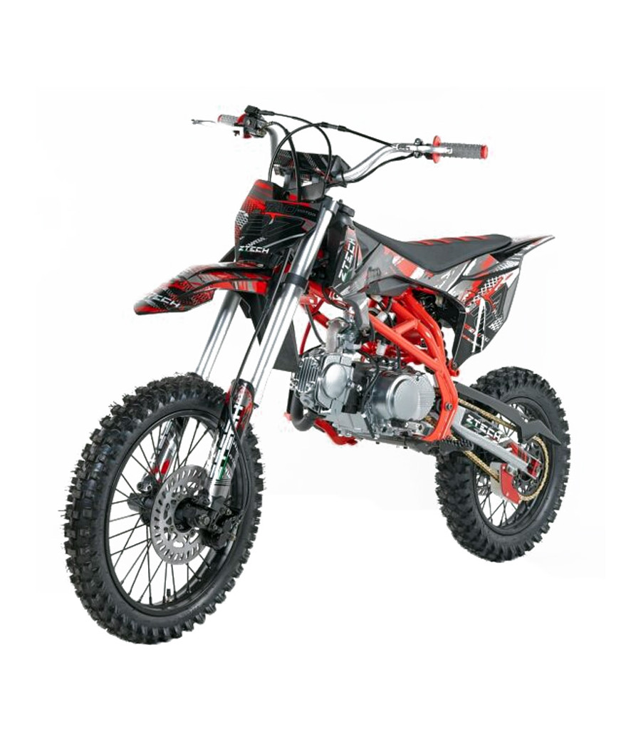 Pit Bike Ztech ZTX 27 125cc 17/14 - Colore Rosso - Vista Frontale Sinistra