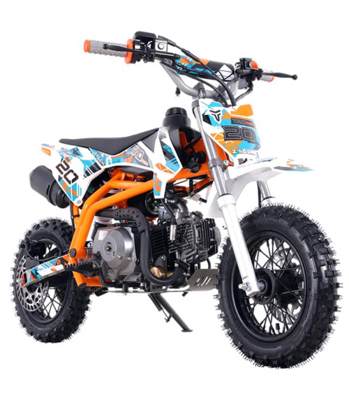 Pit Bike Ztech ZTX 20 110 10/10 - Colore Arancione - Vista Frontale Sinistra