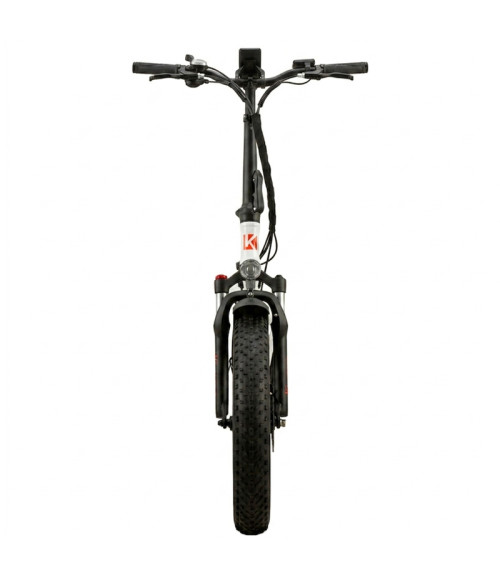 Bici Fatbike Elettrica Pieghevole Luckeep 250W 36V - Colore Bianco - Vista Frontale Destra