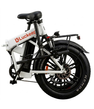 Bici Fatbike Elettrica Pieghevole Luckeep 250W 36V - Colore Bianco - Dettaglio Bici Ripiegata