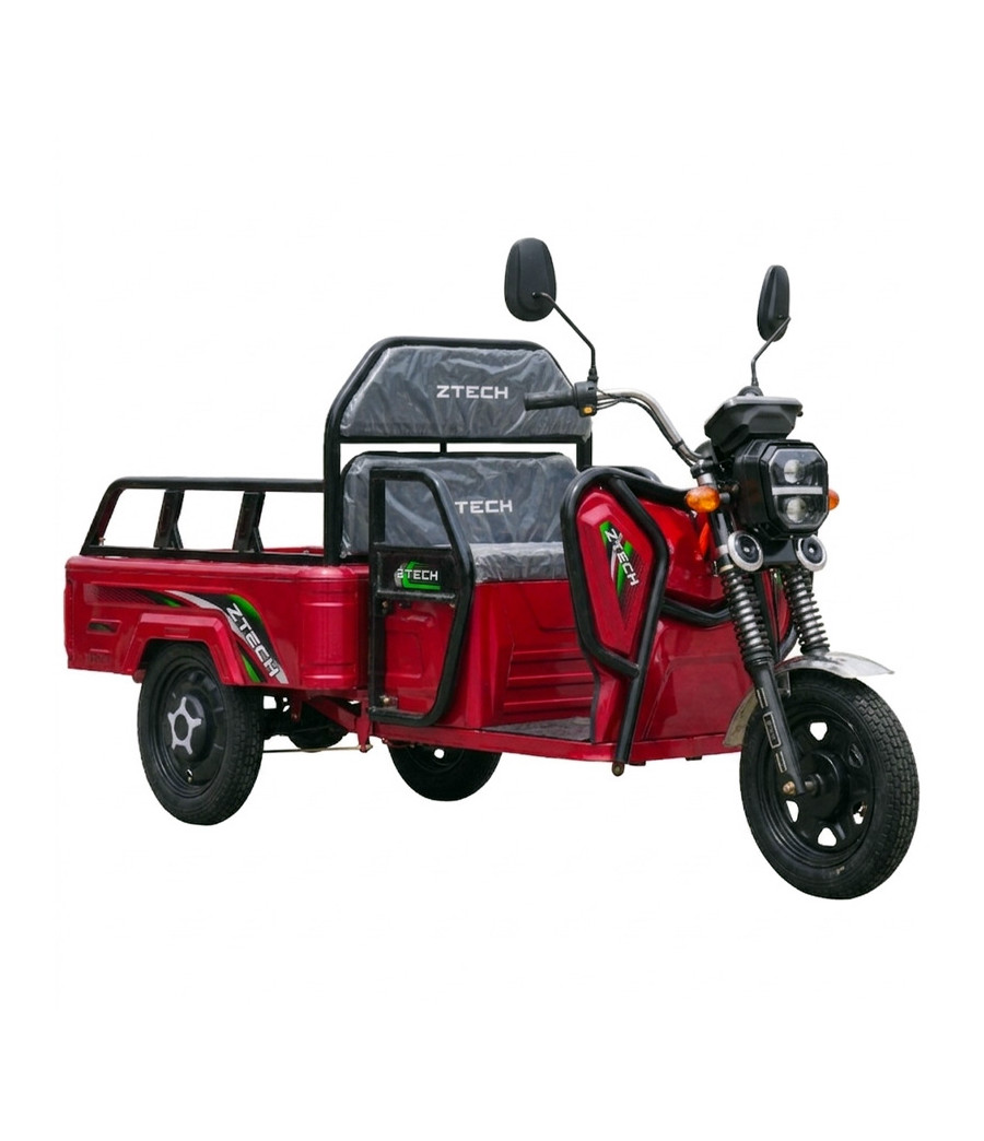 Triciclo Elettrico Z-Tech ZT-92A 60v 20ah 800w - Colore Rosso - Vista Frontale Destra