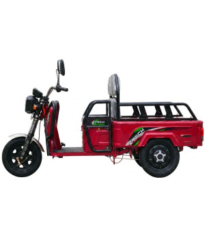 Triciclo Elettrico Z-Tech ZT-92A 60v 20ah 800w - Colore Rosso - Vista Laterale Sinistra