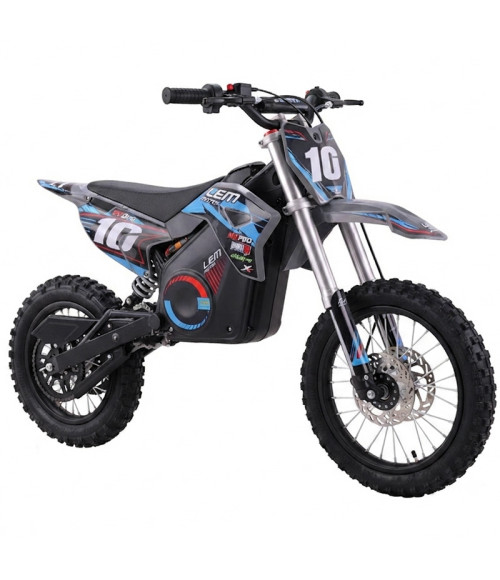 PitBike LEM Junior Cross A14 Elettrica 14/12 - Colore Blu - Vista Frontale Destra