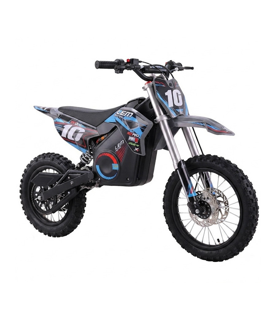 PitBike LEM Junior Cross A14 Elettrica 14/12 - Colore Blu - Vista Frontale Destra