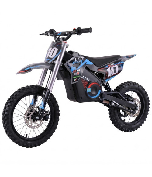 PitBike LEM Junior Cross A14 Elettrica 14/12 - Colore Blu - Vista Frontale Destra