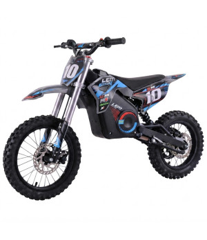 PitBike LEM Junior Cross A14 Elettrica 14/12 - Colore Blu - Vista Frontale Sinistra
