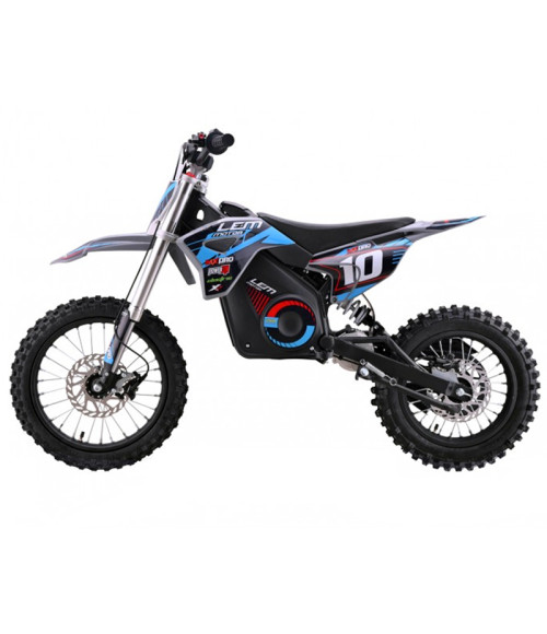 PitBike LEM Junior Cross A14 Elettrica 14/12 - Colore Blu - Vista Frontale Destra