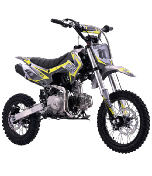 Pit Bike LEM CRZ 110 14/12 - Colore Grigio-Giallo - Vista Frontale Destra