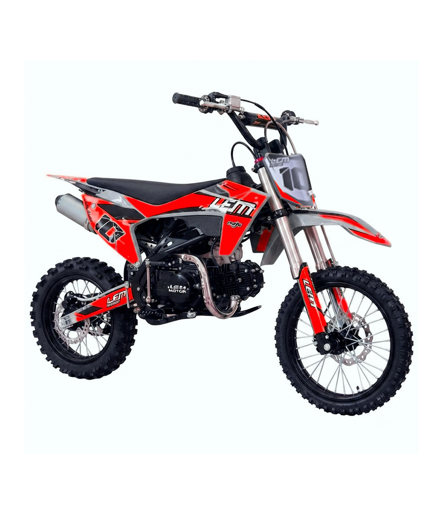 Pit Bike LEM RF 125 Sport 17/14 New Version - Colore Rosso - Vista Frontale Destra