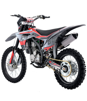 Pit Bike Cross LEM M5 250cc 21/18 - Colore Rosso - Vista Posteriore Sinistra