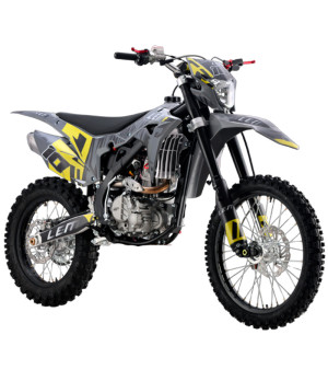 Pit Bike Cross LEM J300  21/18 - Colore Grigio-Giallo - Vista Frontale Destra