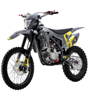 Pit Bike Cross LEM J300  21/18 - Colore Grigio-Giallo - Vista Frontale Sinistra