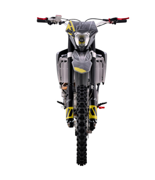 Pit Bike Cross LEM J300  21/18 - Colore Grigio-Giallo - Vista Frontale Destra