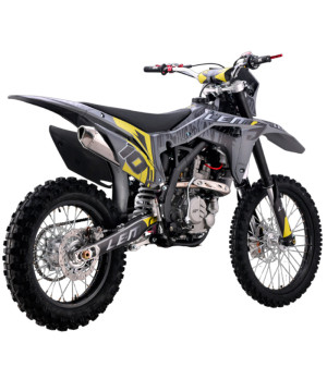 Pit Bike Cross LEM J300  21/18 - Colore Grigio-Giallo - Vista Posteriore Destra