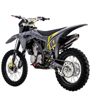 Pit Bike Cross LEM J300  21/18 - Colore Grigio-Giallo - Vista Posteriore Sinistra