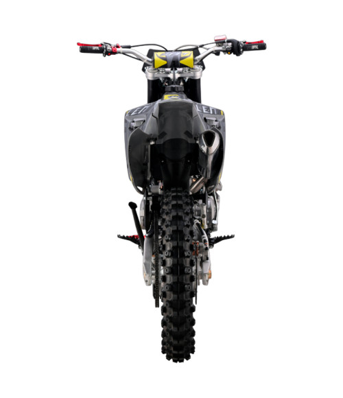 Pit Bike Cross LEM J300  21/18 - Colore Grigio-Giallo - Vista Frontale Destra