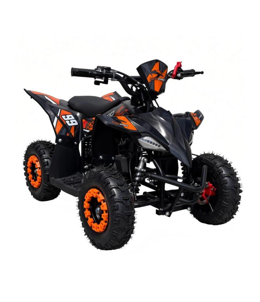 Mini Quad 50cc KXD M1A-R6 Ruota 6" - Colore Arancione - Vista Frontale Destra