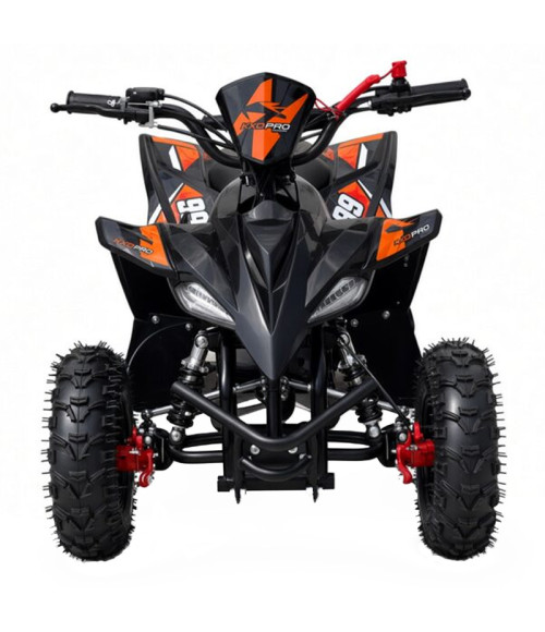Mini Quad 50cc KXD M1A-R6 Ruota 6" - Colore Arancione - Vista Frontale Destra