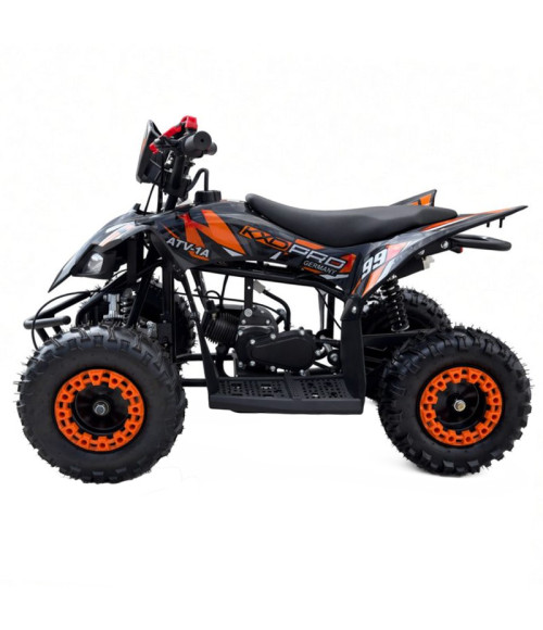 Mini Quad 50cc KXD M1A-R6 Ruota 6" - Colore Arancione - Vista Frontale Destra