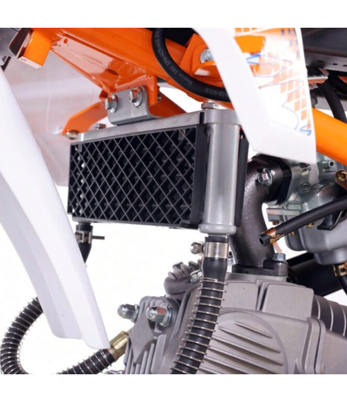 Pit Bike Ztech DBX1 140cc 17/14 - Colore Arancione - Vista Frontale Destra