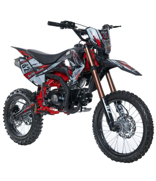 Pit Bike KXD 609 Panther 140cc 17/14 - Colore Rosso - Vista Frontale Destra