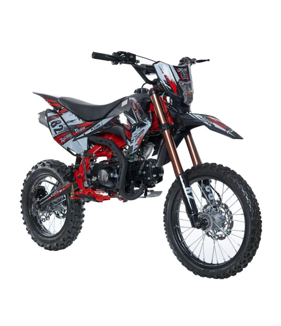Pit Bike KXD 609 Panther 140cc 17/14 - Colore Rosso - Vista Frontale Destra