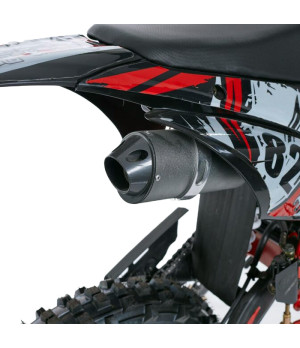Pit Bike KXD 609 Panther 140cc 17/14 - Colore Rosso - Dettaglio Scarico Sportivo