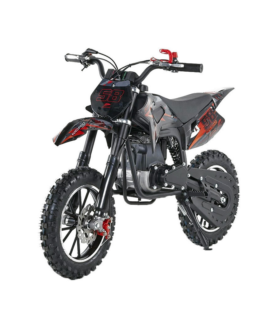 Mini Cross KXD 703B 49cc ZMC Ruote 10" - Colore Arancione - Vista Frontale Sinistra