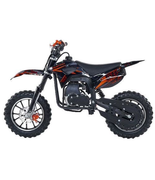 Mini Cross KXD 703B 49cc ZMC Ruote 10" - Colore Arancione - Vista Frontale Sinistra