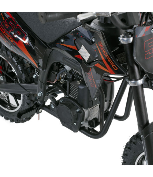 Mini Cross KXD 703B 49cc ZMC Ruote 10" - Colore Arancione - Vista Frontale Sinistra