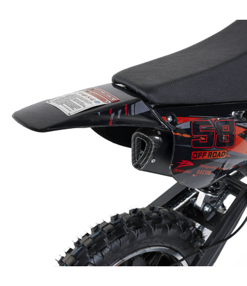 Mini Cross KXD 703B 49cc ZMC Ruote 10" - Colore Arancione - Vista Frontale Sinistra