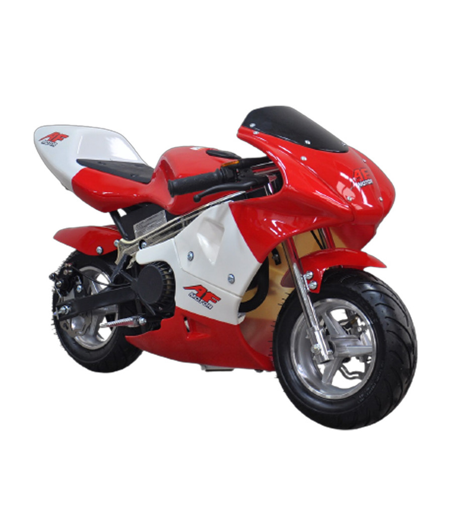 Minimoto GP1 49cc - Colore Rosso - Vista Frontale Destra