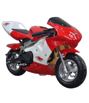 Minimoto GP1 49cc - Colore Rosso - Vista Frontale Destra