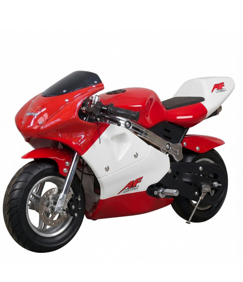 Minimoto GP1 49cc - Colore Rosso - Vista Frontale Destra