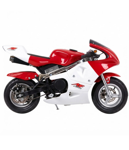 Minimoto GP1 49cc - Colore Rosso - Vista Frontale Destra