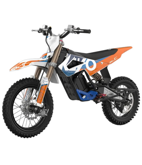 Mini Cross Elettrica Kayo E-JC Mini 1000W 14/12 - Colore Arancione - Vista Frontale Sinistra