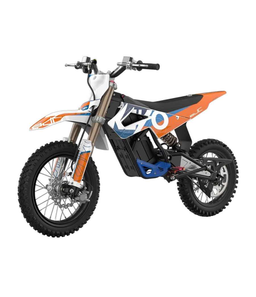Mini Cross Elettrica Kayo E-JC Mini 1000W 14/12 - Colore Arancione - Vista Frontale Sinistra