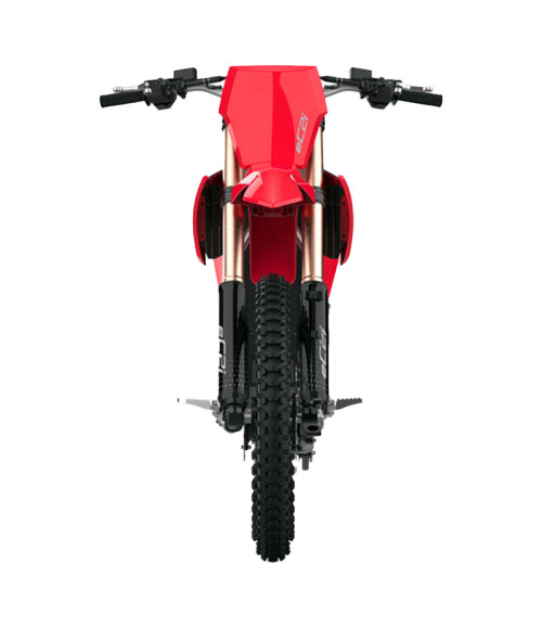 Moto da Cross Elettrica Kayo EC2I 21KW 21/18 Enduro - Colore Rosso - Vista Frontale Destra