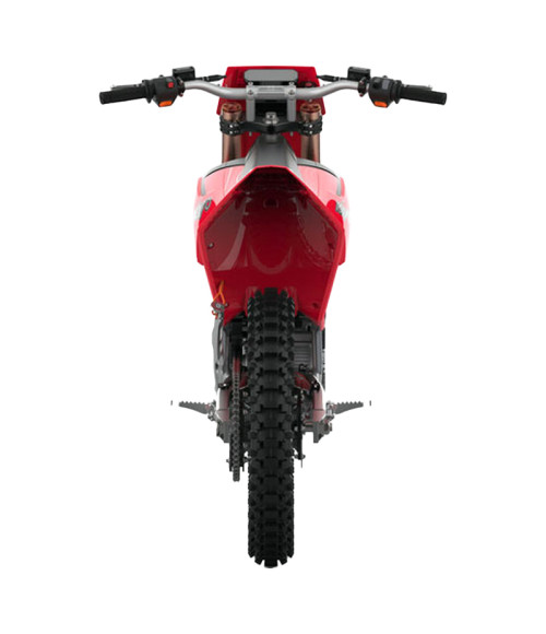 Moto da Cross Elettrica Kayo EC2I 21KW 21/18 Enduro - Colore Rosso - Vista Frontale Destra